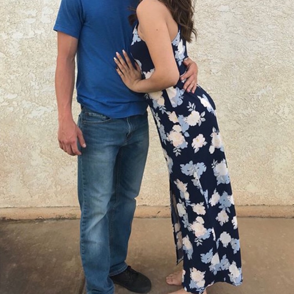 Floral dress with slits on the sides